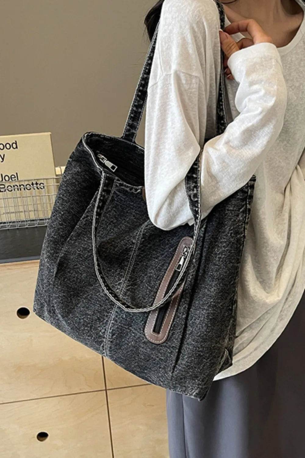 Medium Denim Womens Tote Bag - Faithacle