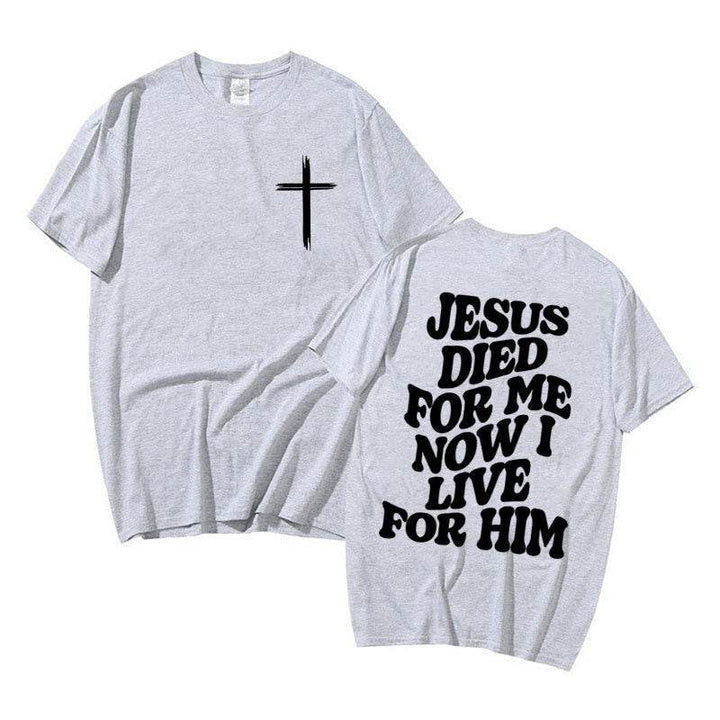 Men's Aesthetic Christian T Shirt Bible Verse Letters Print - Faithacle