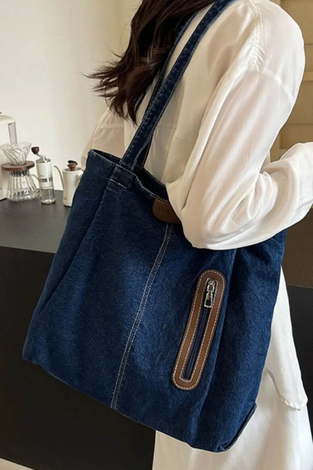 Medium Denim Womens Tote Bag - Faithacle