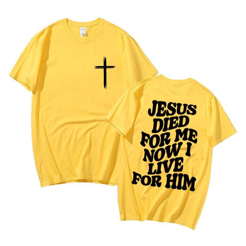 Men's Aesthetic Christian T Shirt Bible Verse Letters Print - Faithacle