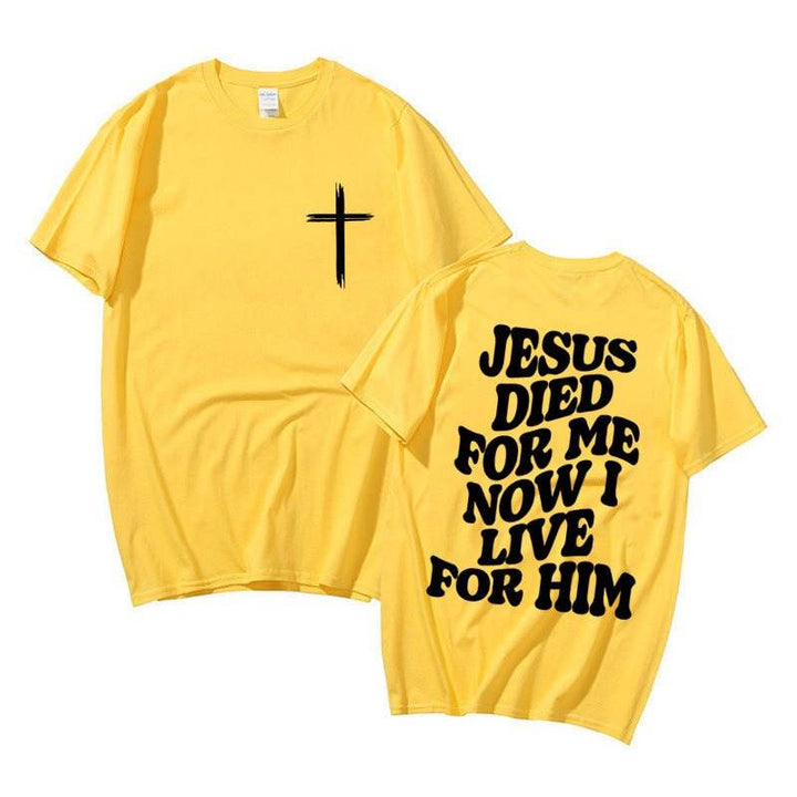 Men's Aesthetic Christian T Shirt Bible Verse Letters Print - Faithacle