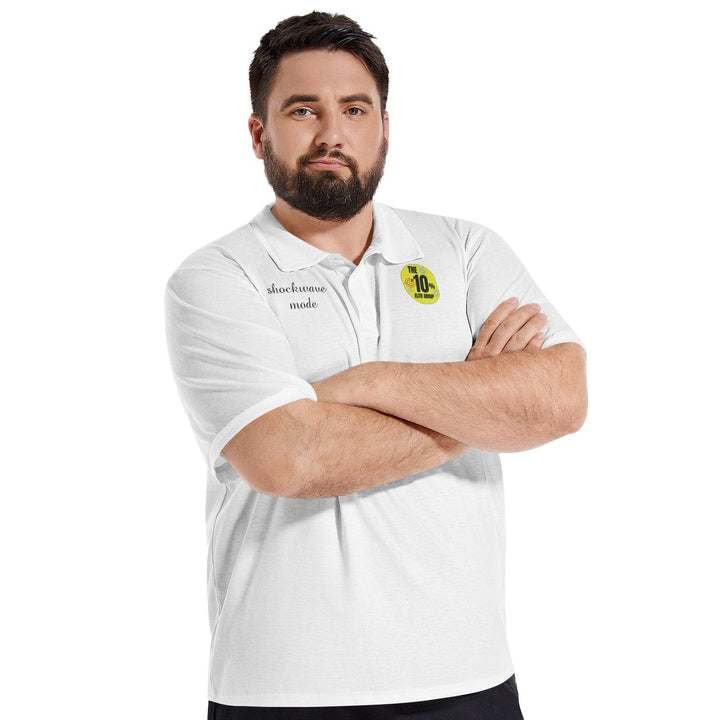 10% Elite group - Men's Shockwave White Polo Shirts - Faithacle