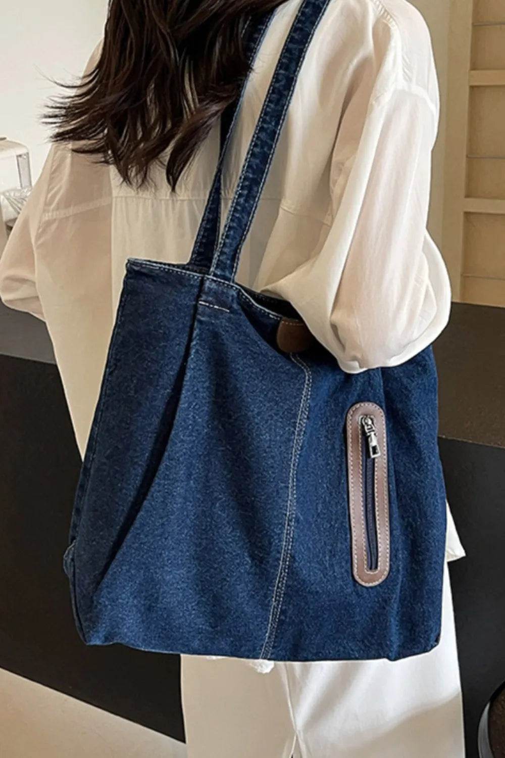 Medium Denim Womens Tote Bag - Faithacle