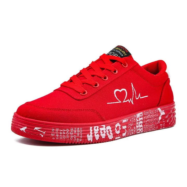 Hearts Round Toe Lace Up - Womens Platform Sneakers