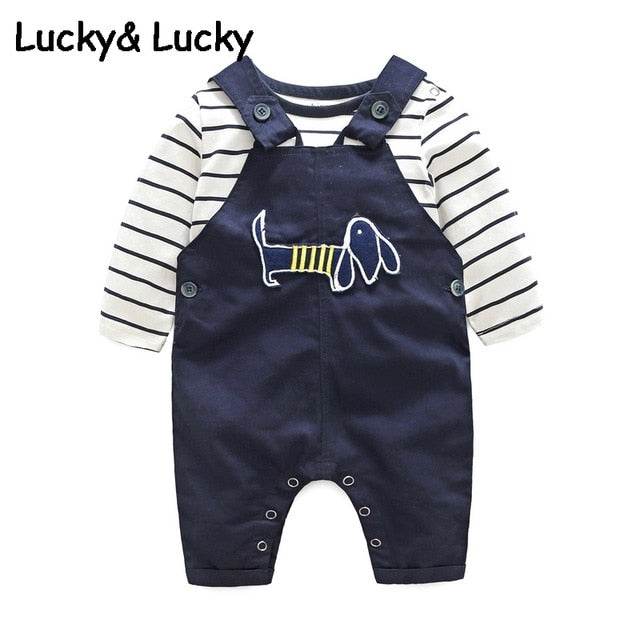 Bebes Newborn clothes cotton letter printed t-shirt with demin overalls baby boys clothes summer children clothing - Faithacle