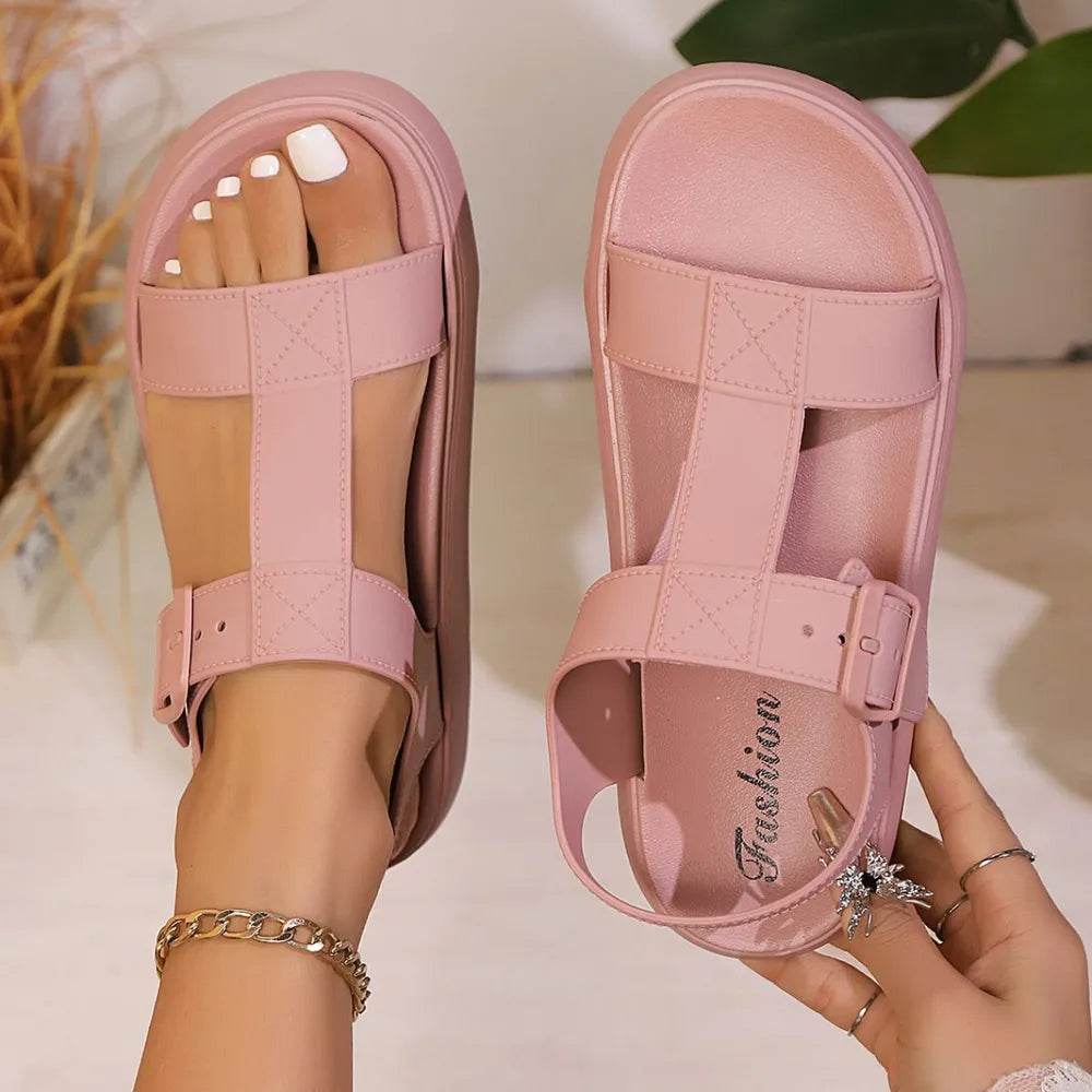 Open Toe Platform Sandals - Faithacle