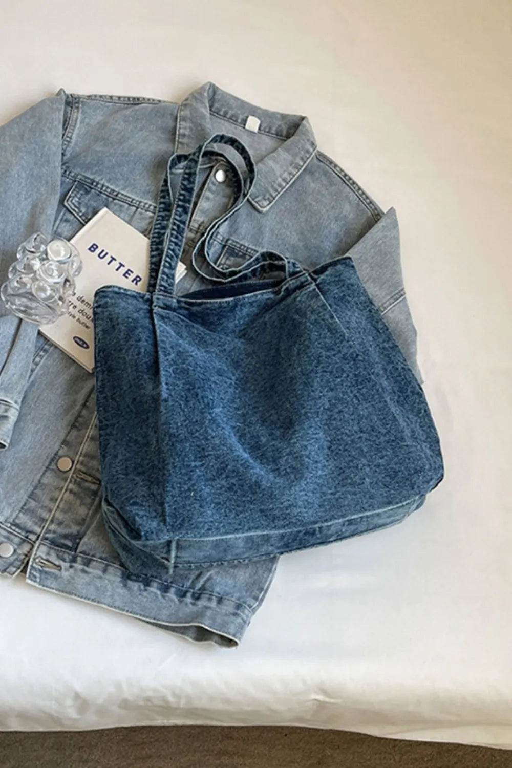Medium Denim Womens Tote Bag - Faithacle