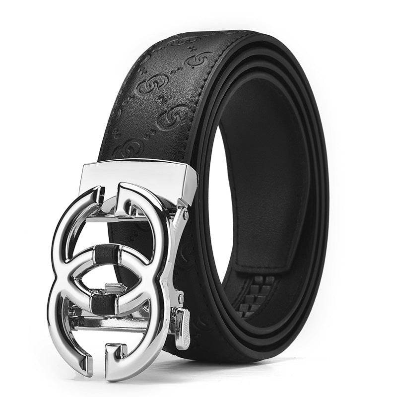 Men's Genuine Leather Alloy Automatic Buckle Versatile Korean Business Casual Fashion Belt - Faithacle
