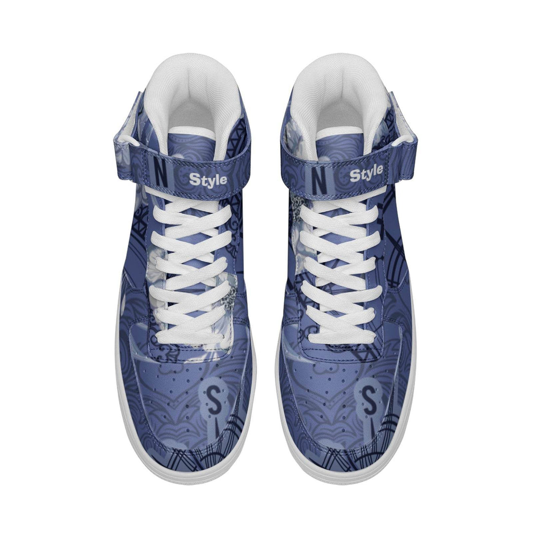 Circle of Fifths - C Sharp Unisex high Top Leather Sneakers - Faithacle