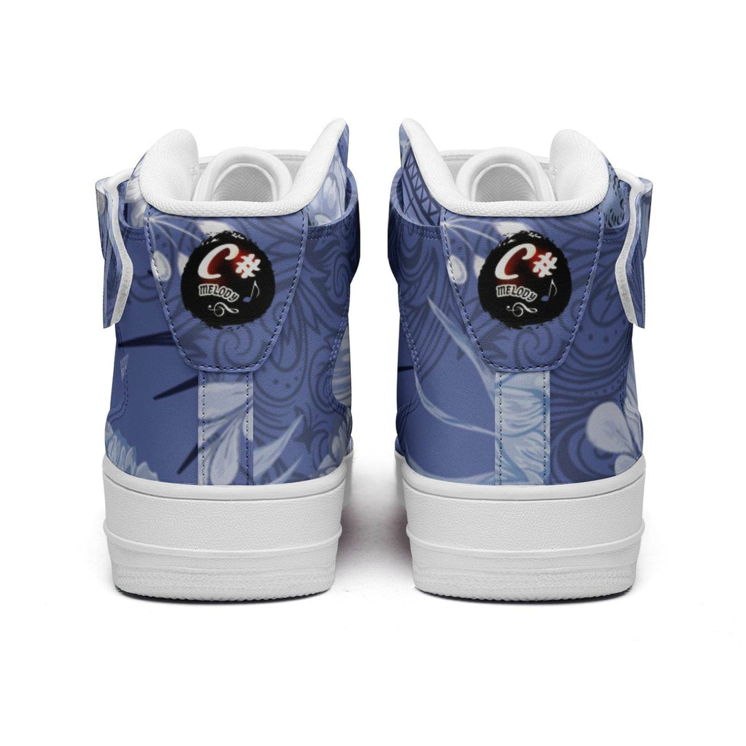 Circle of Fifths - C Sharp Unisex high Top Leather Sneakers - Faithacle