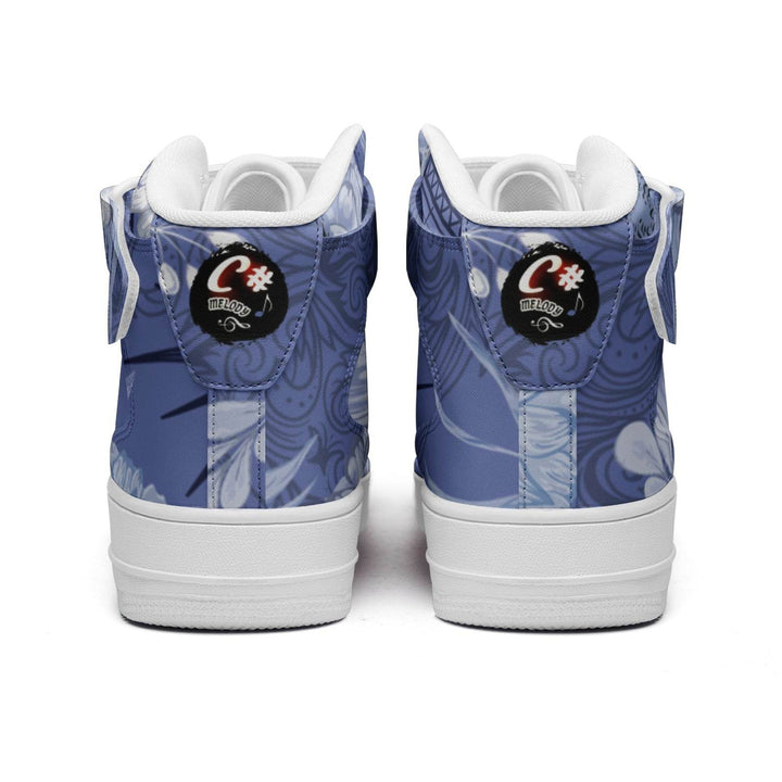Circle of Fifths - C Sharp Unisex high Top Leather Sneakers - Faithacle