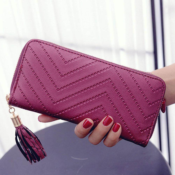 ISKYBOB Women Long Wallet Lady Leather Wallet Clutch Handbag - Faithacle