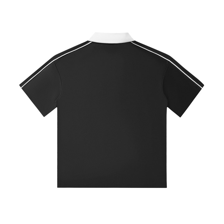 Final Outcome = Success - Unisex Contrast Collar Short-Sleeve Polo Shirt