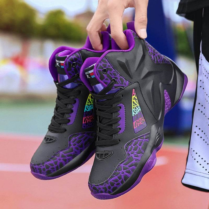 Fashion Leather Basketball Shoes Men Comfortable Casual Sports Trainers Non-slip Wear-resisitant - Faithacle