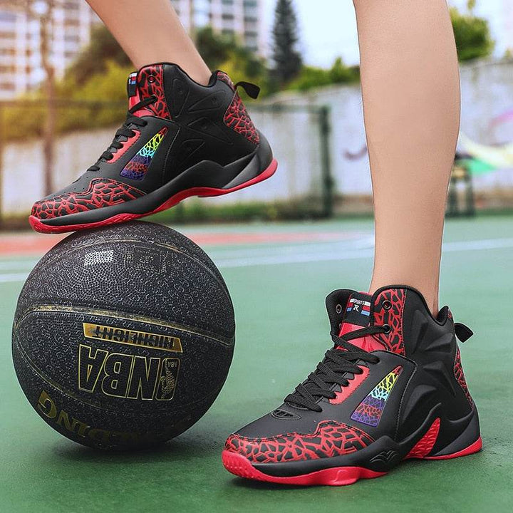 Fashion Leather Basketball Shoes Men Comfortable Casual Sports Trainers Non-slip Wear-resisitant - Faithacle
