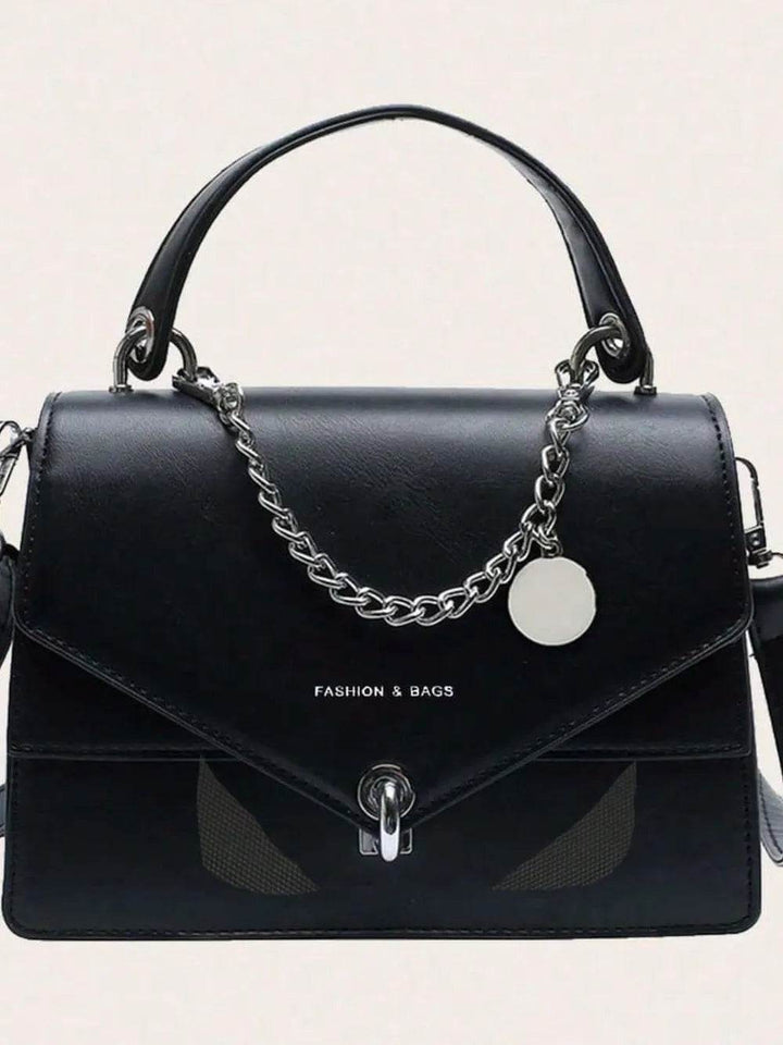 Chain PU Leather Detachable Shoulder Strap Handbag - Faithacle