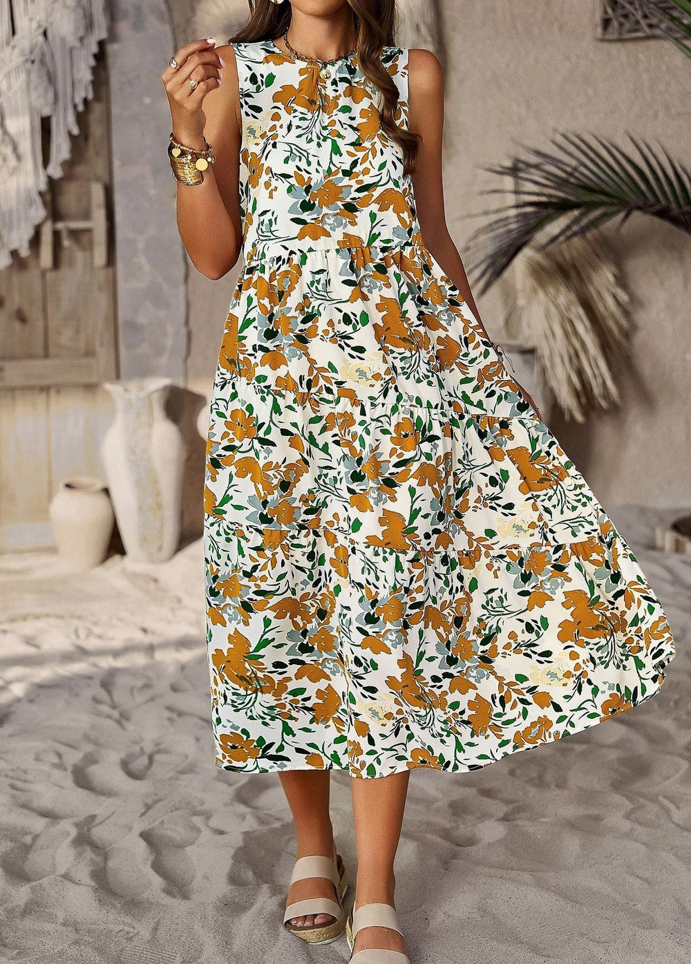 Fashion Dress Spring/Summer Hanging Neck Loose Vacation Dress - Faithacle
