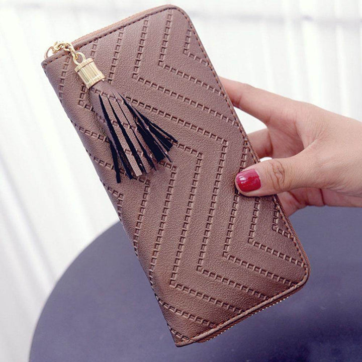 ISKYBOB Women Long Wallet Lady Leather Wallet Clutch Handbag - Faithacle