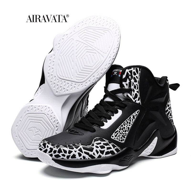 Fashion Leather Basketball Shoes Men Comfortable Casual Sports Trainers Non-slip Wear-resisitant - Faithacle