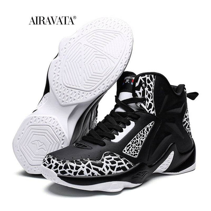 Fashion Leather Basketball Shoes Men Comfortable Casual Sports Trainers Non-slip Wear-resisitant - Faithacle