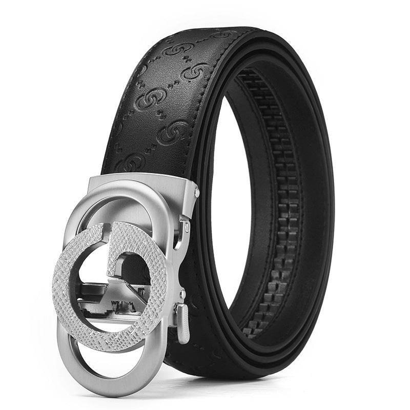 Men's Genuine Leather Alloy Automatic Buckle Versatile Korean Business Casual Fashion Belt - Faithacle