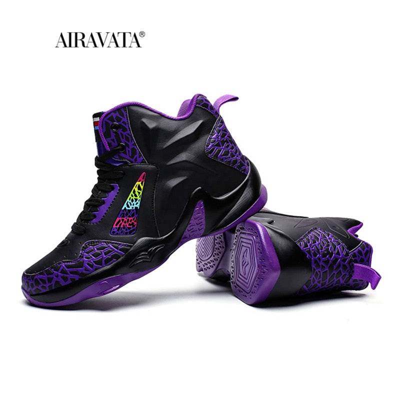 Fashion Leather Basketball Shoes Men Comfortable Casual Sports Trainers Non-slip Wear-resisitant - Faithacle