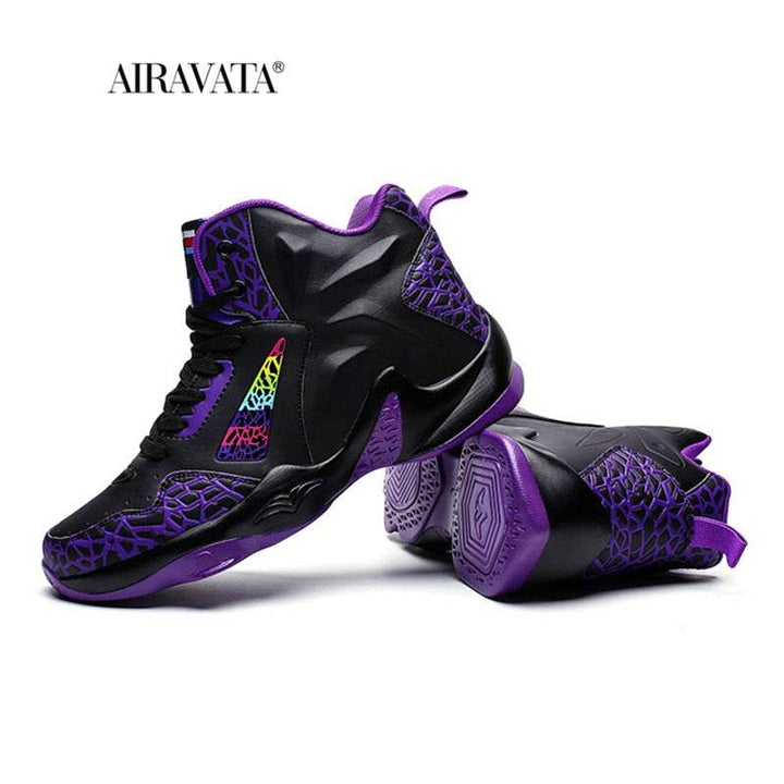 Fashion Leather Basketball Shoes Men Comfortable Casual Sports Trainers Non-slip Wear-resisitant - Faithacle