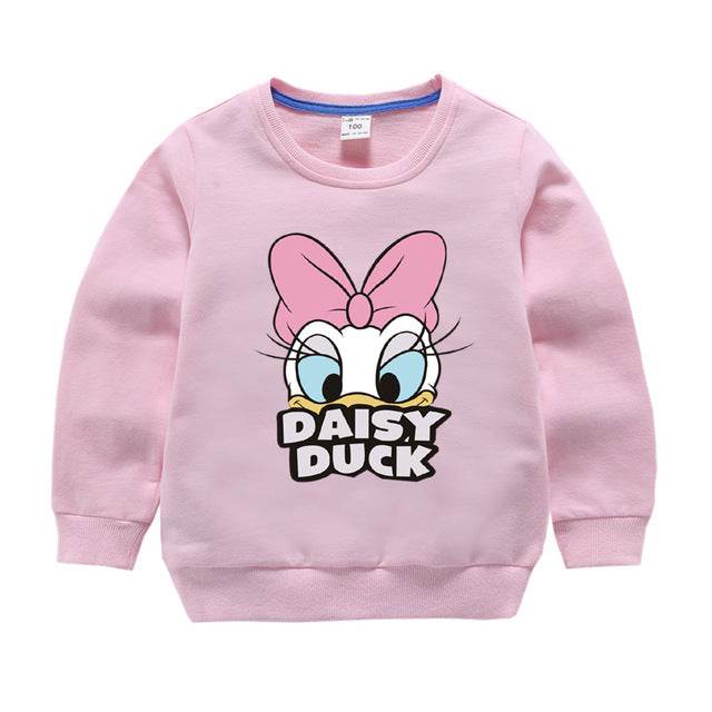 Jargazol Baby Girl Clothes Autumn Winter Fleece Sweatshirt Cartoon Duck Printed Todder Boy Tops Children Cotton Kids Shirt - Faithacle