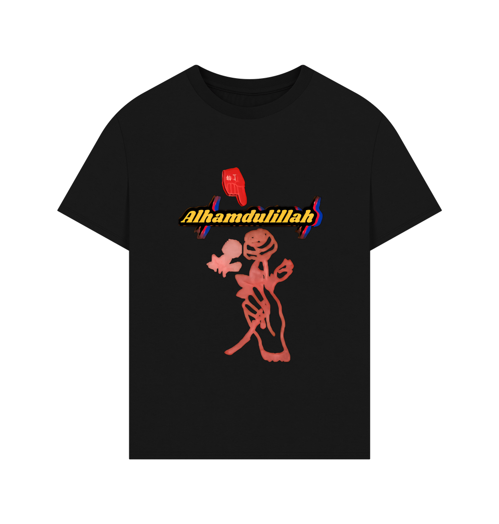 Black Printed T-shirt Front