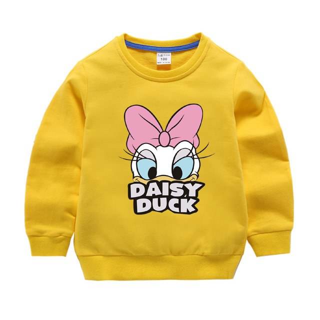 Jargazol Baby Girl Clothes Autumn Winter Fleece Sweatshirt Cartoon Duck Printed Todder Boy Tops Children Cotton Kids Shirt - Faithacle