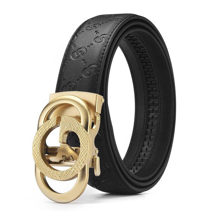 Men's Genuine Leather Alloy Automatic Buckle Versatile Korean Business Casual Fashion Belt - Faithacle