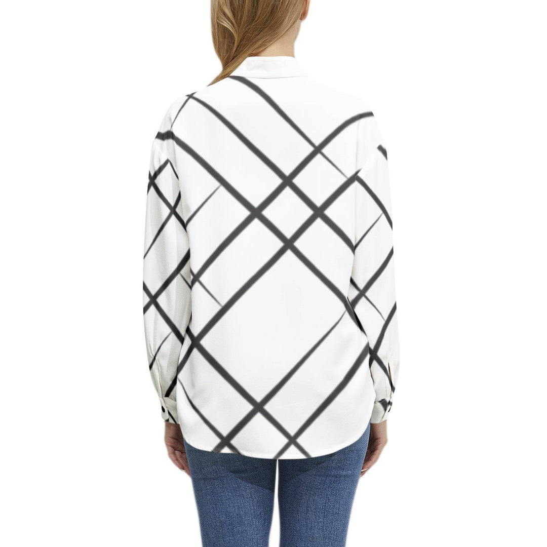 criss cross Long Sleeve Button Up Casual Shirt Top - Faithacle