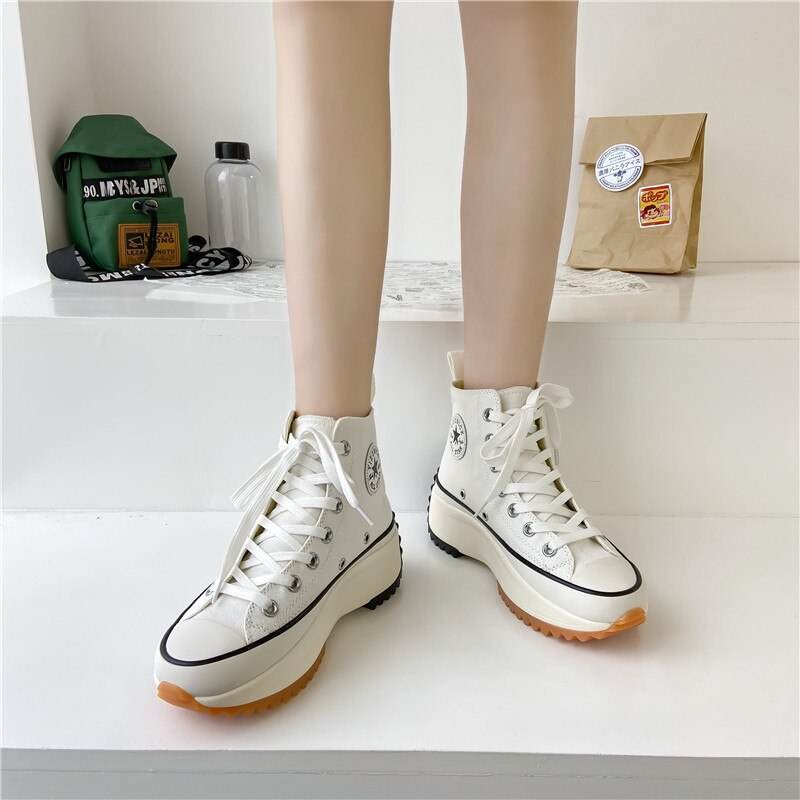Canvas Shoes Women High Top Sneakers - Faithacle