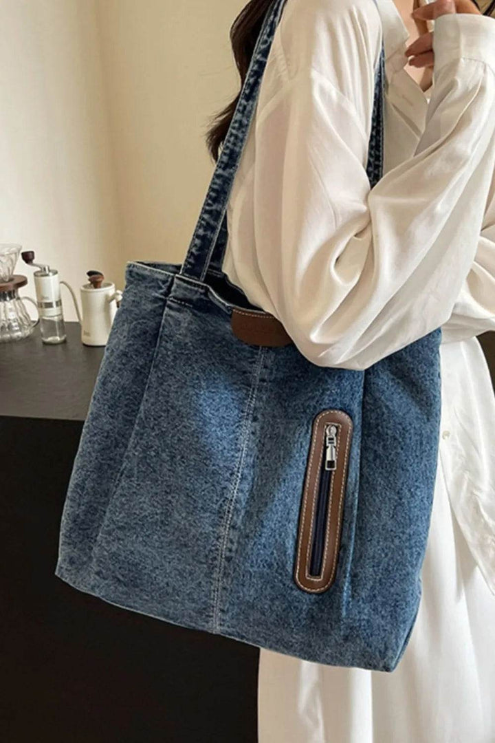 Medium Denim Womens Tote Bag - Faithacle