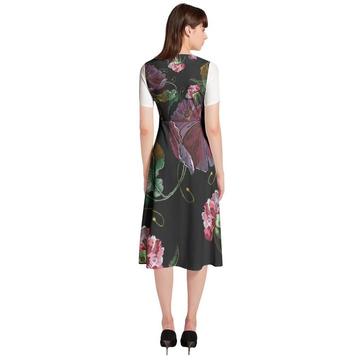 women's Puff Sleeve Button Through Dress - Faithacle
