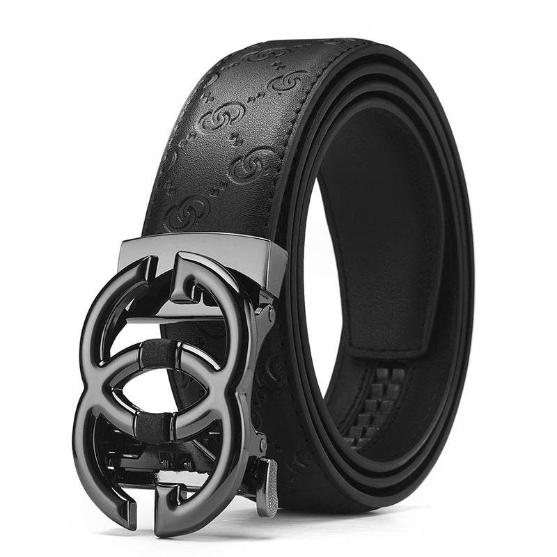 Men's Genuine Leather Alloy Automatic Buckle Versatile Korean Business Casual Fashion Belt - Faithacle