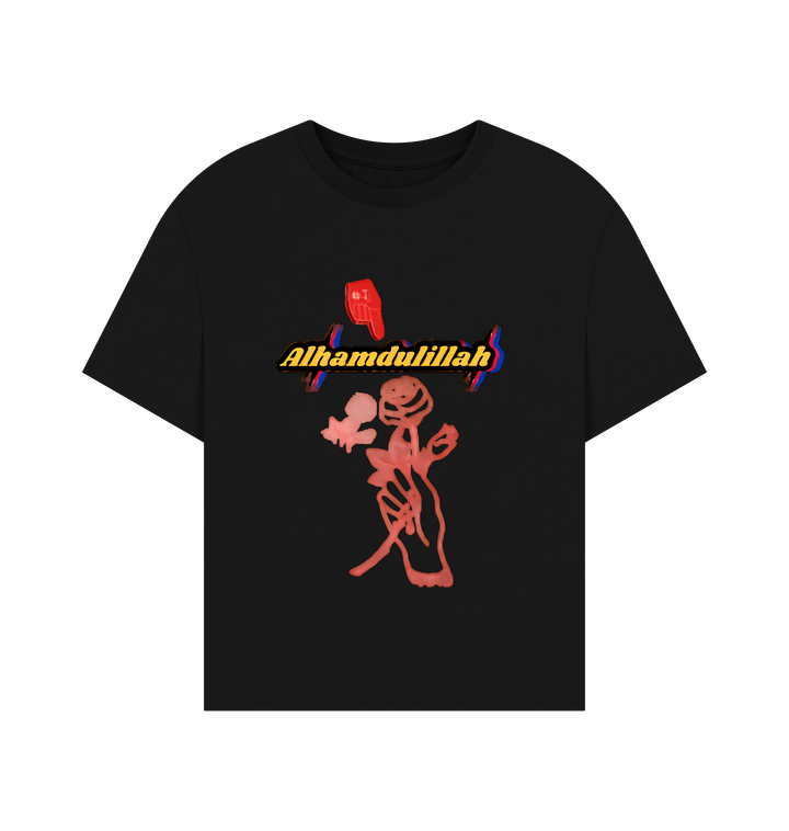 Black Printed T-shirt Front