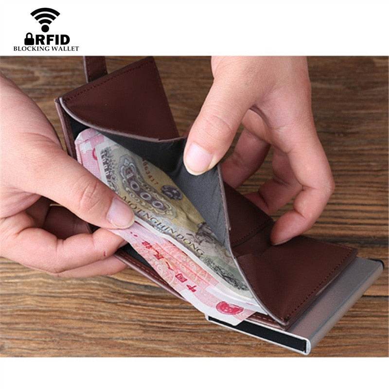 Wallet unisex Genuine Leather Credit card Case id - Faithacle