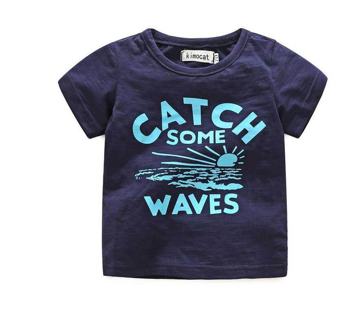 Bebes Newborn clothes cotton letter printed t-shirt with demin overalls baby boys clothes summer children clothing - Faithacle