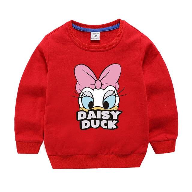 Jargazol Baby Girl Clothes Autumn Winter Fleece Sweatshirt Cartoon Duck Printed Todder Boy Tops Children Cotton Kids Shirt - Faithacle