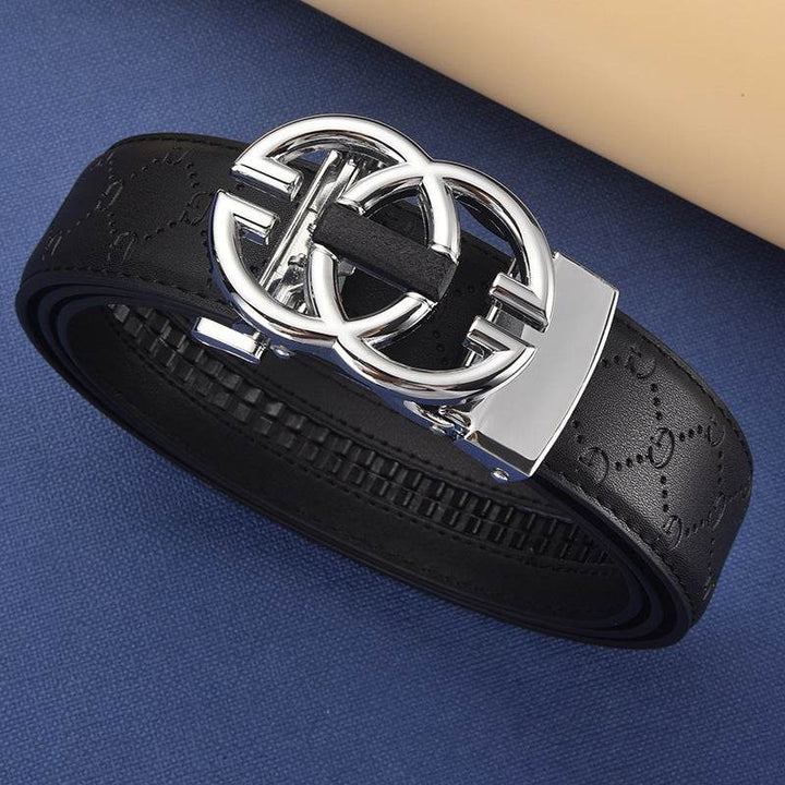 Men's Genuine Leather Alloy Automatic Buckle Versatile Korean Business Casual Fashion Belt - Faithacle