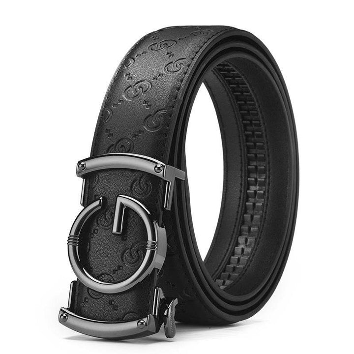 Men's Genuine Leather Alloy Automatic Buckle Versatile Korean Business Casual Fashion Belt - Faithacle