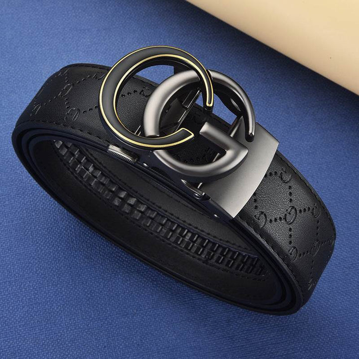 Men's Genuine Leather Alloy Automatic Buckle Versatile Korean Business Casual Fashion Belt - Faithacle
