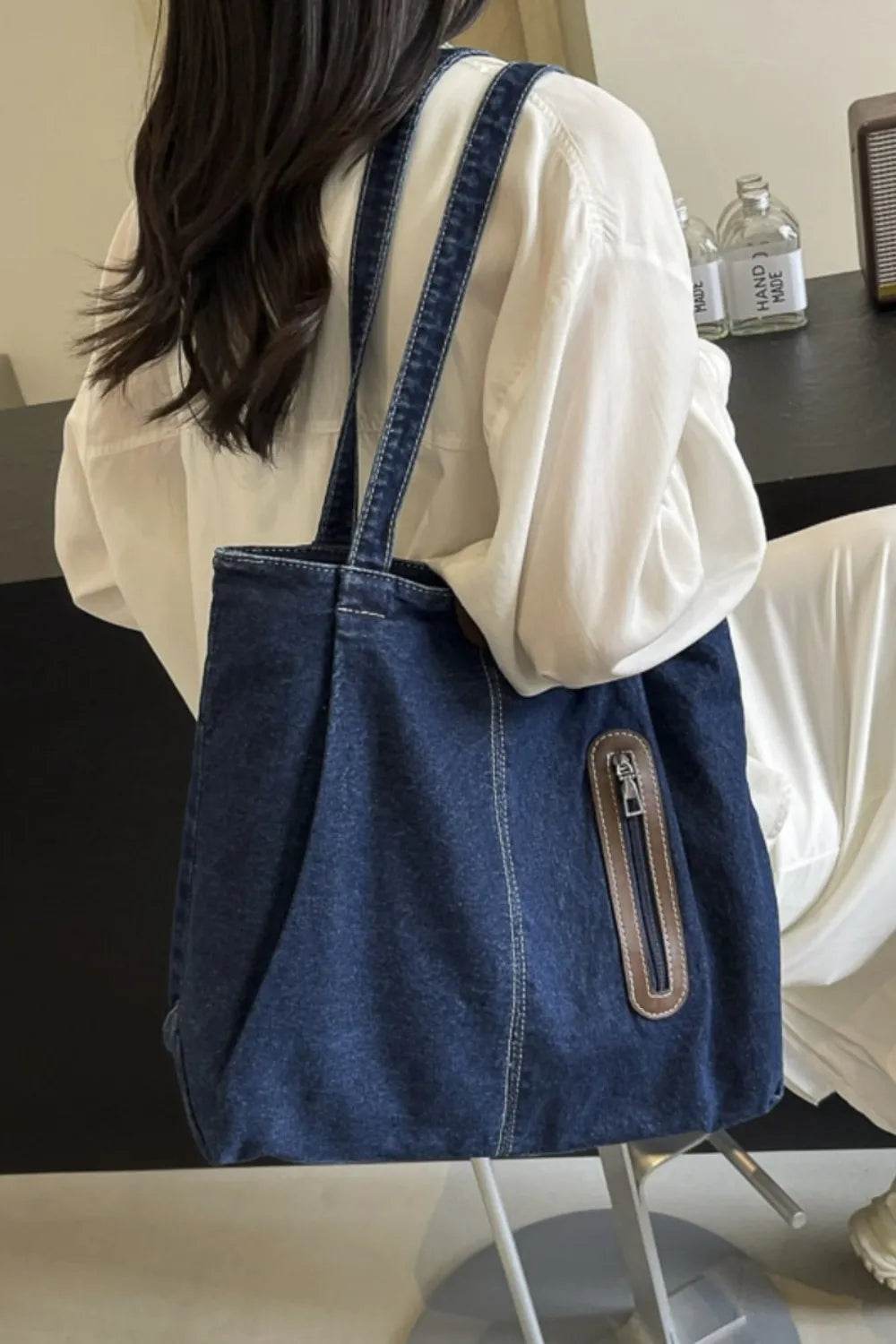 Medium Denim Womens Tote Bag - Faithacle