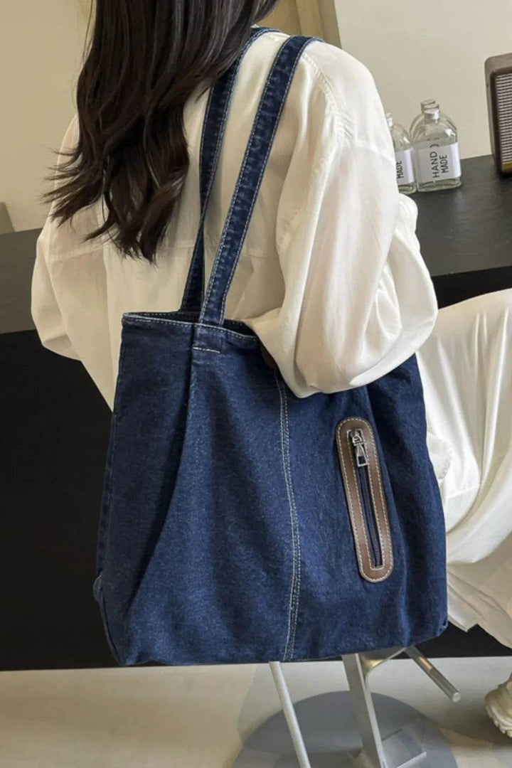 Medium Denim Womens Tote Bag - Faithacle