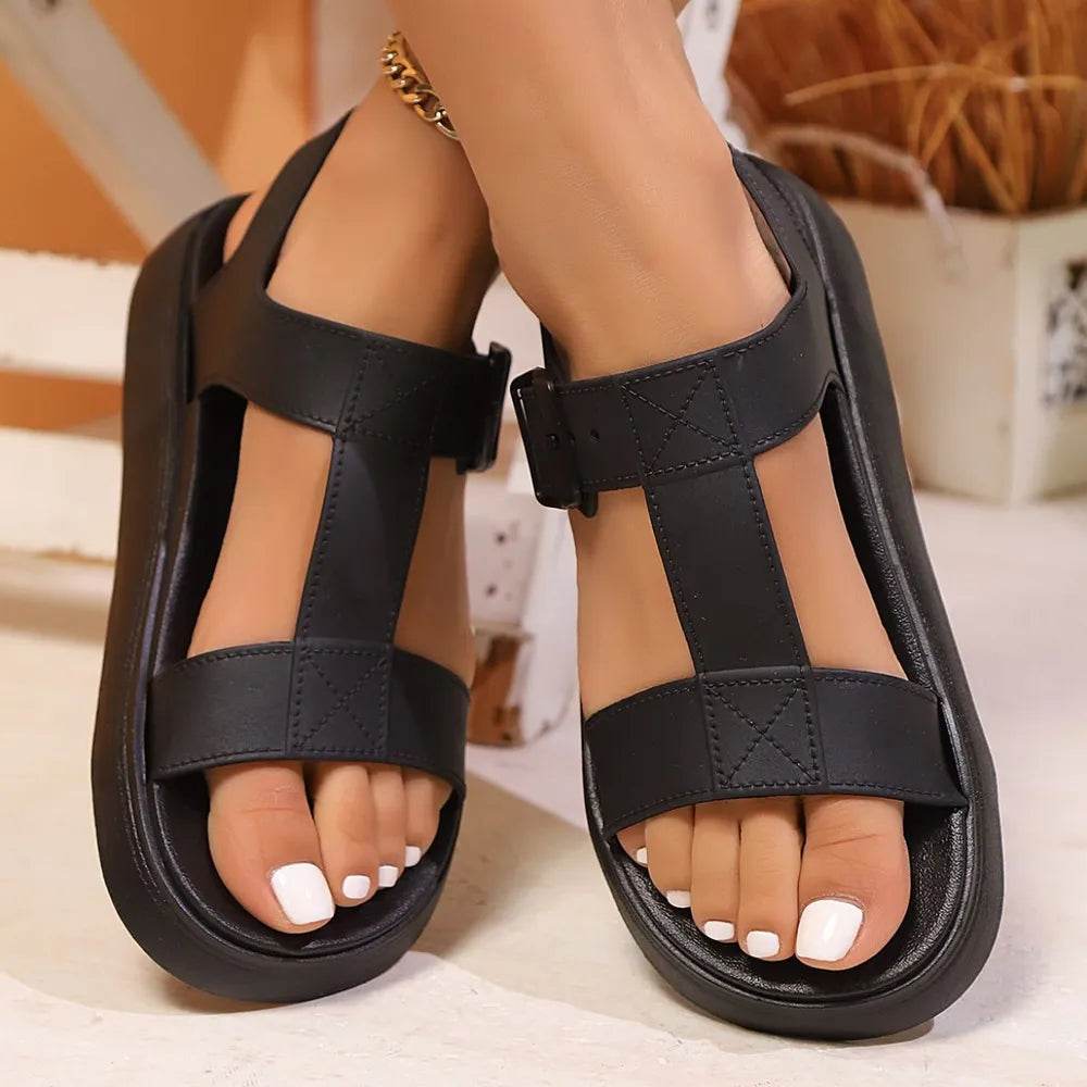 Open Toe Platform Sandals - Faithacle