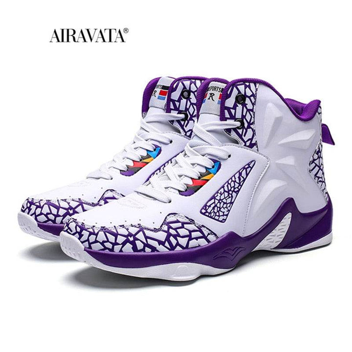 Fashion Leather Basketball Shoes Men Comfortable Casual Sports Trainers Non-slip Wear-resisitant - Faithacle
