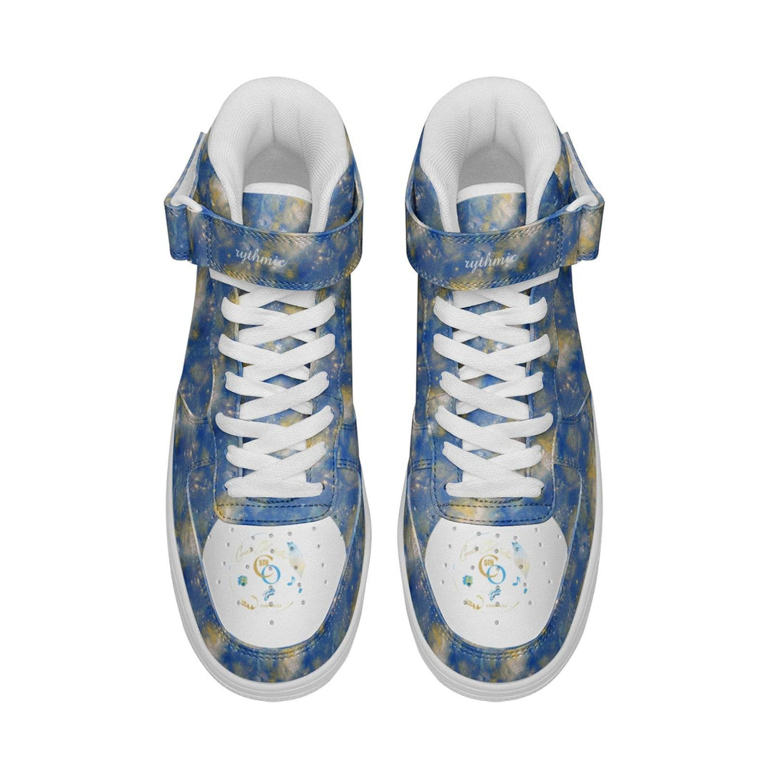 Circle of Fifths - B Flat major Unisex high Top Leather Sneakers - Faithacle