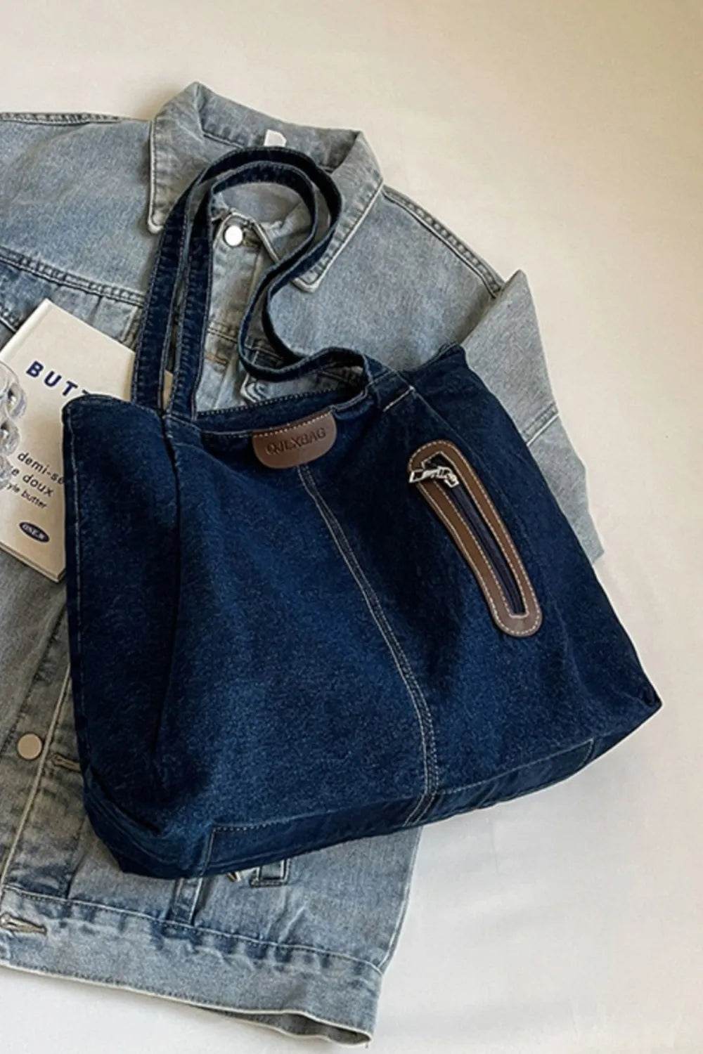 Medium Denim Womens Tote Bag - Faithacle