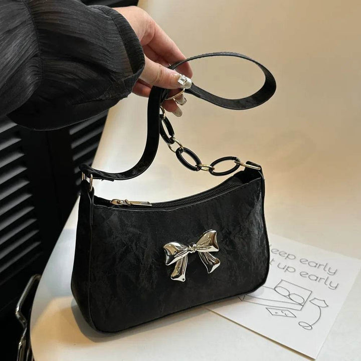 Bow PU Leather Chain Women's Shoulder Bag - Faithacle